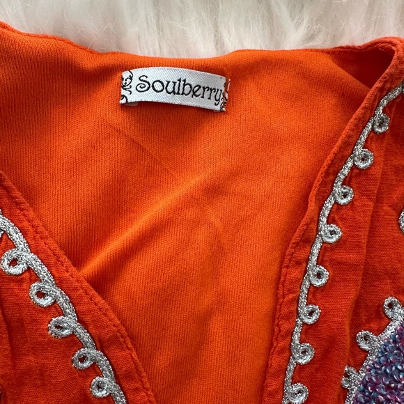 Anthropologie like Japanese Soulberry Bright Fun V-neck Orange Purple Dress - Picture 9 of 12